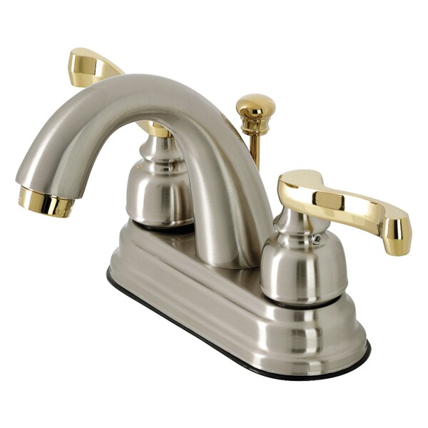 KB5619FL 4" Centerset Bathroom Faucet, Brushed Nickel/Polished Brass